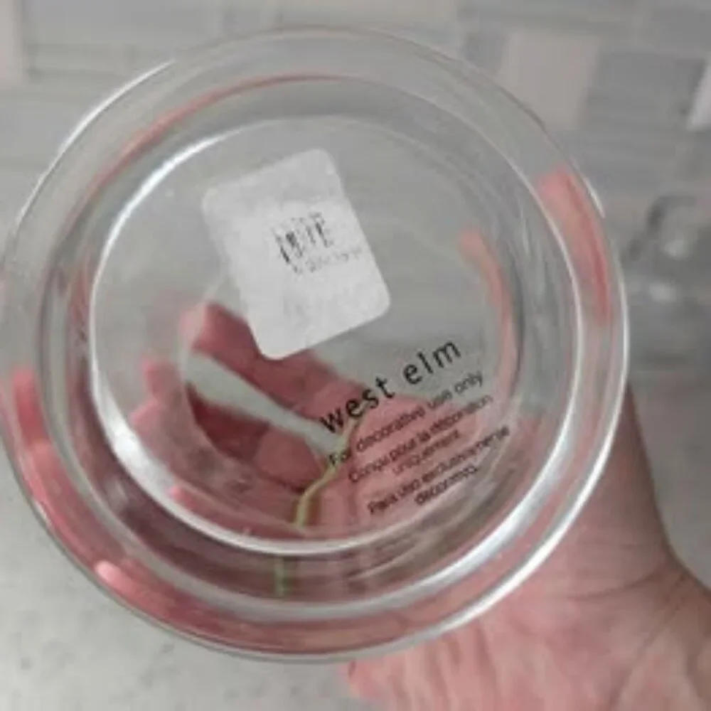 West Elm Glass Countertop Storage cylinder Holder